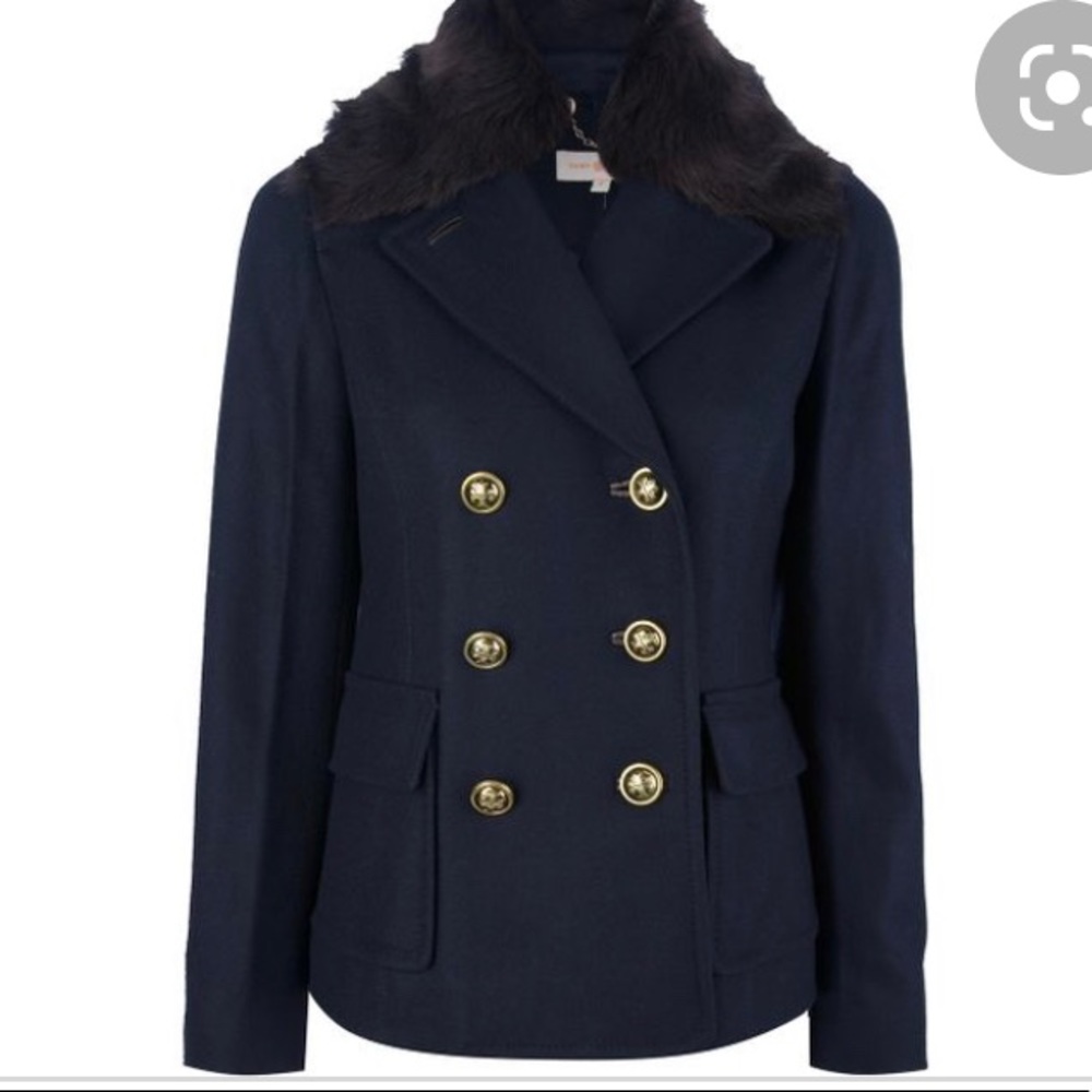 NWOT Tory Burch Logo Button Coat size 6